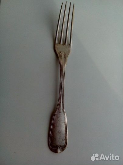 Вилка антикварная, нейзильбер, посеребренная