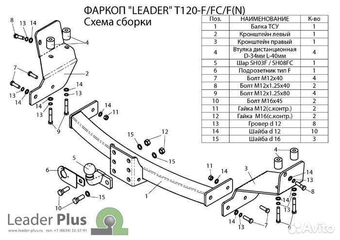 Фаркоп на Toyota Highlander (с нержавеющей пласт)