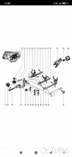 Ремкомплект кулисы кпп JB1,JB3,JC5 Renault, Nissan