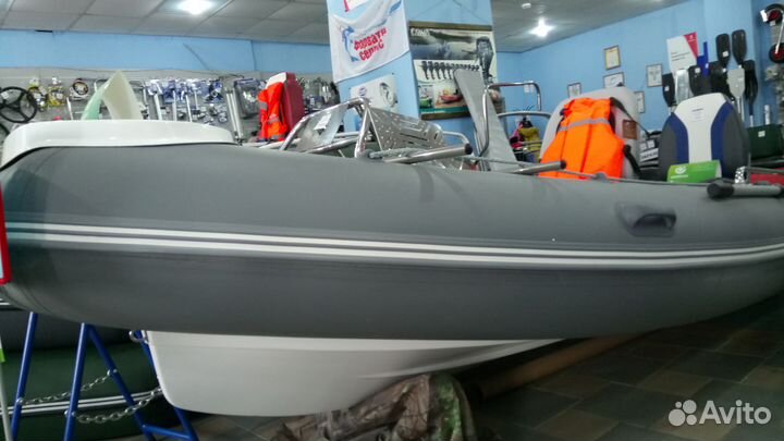Риб лодка моторная комбинированная пластик+баллоны