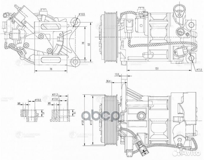 Компрессор кондиционера nissan murano 15- lcac1452