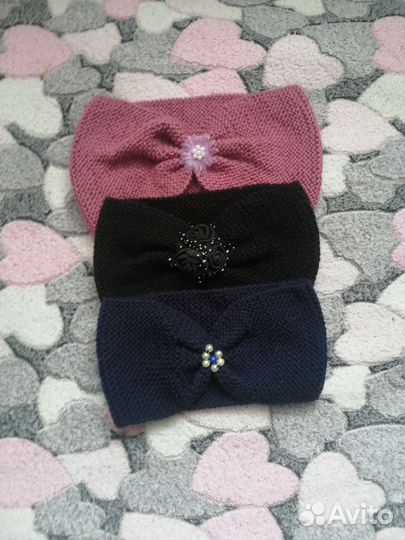 Повязка на голову вязаная