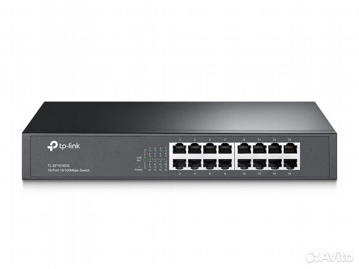 TP-Link TL-SF1016DS 16-портовый Fast Ethernet настольный/монтируемый в стойку коммутатор