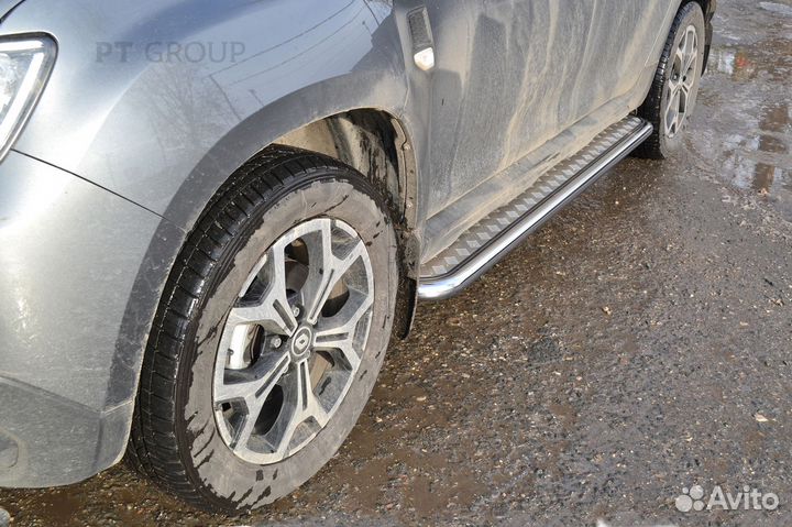 Защита порогов renault duster с 2021 (нпс)