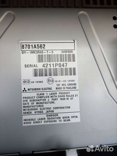 Штатная магнитола Mitsubishi Pajero Sport 2014г