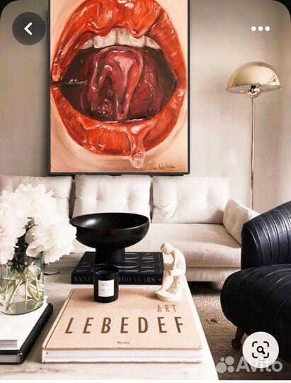 Картина Губы Вишня маслом на холсте