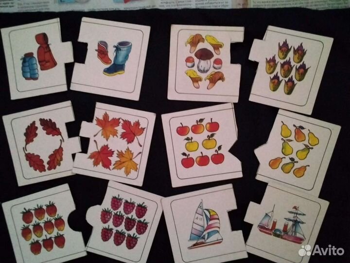 Развивающие карточки-пазлы СССР