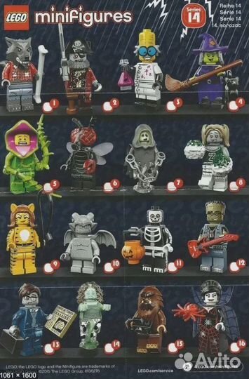 Lego 71010 Minifigures Series 14 полный сет