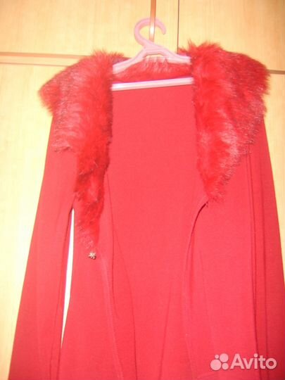 Кардиган с оторочкой искусственного меха