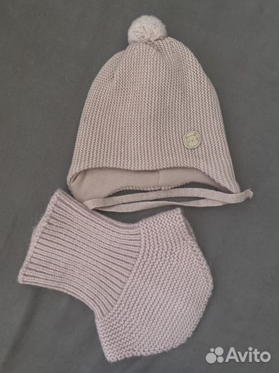Комплект шапка, шарф-снуд для девочки