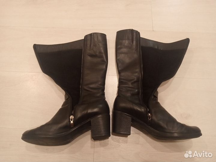 Сапоги женские нат.кожа 38 демисезонные черные