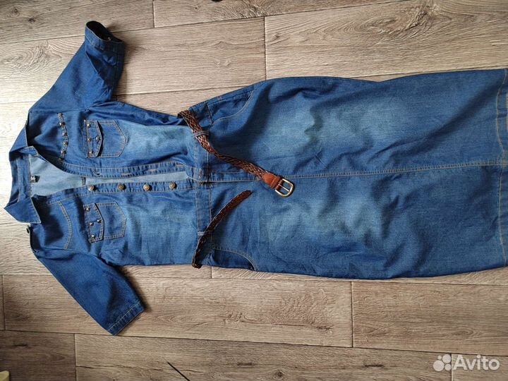 Платье джинсовое длинное