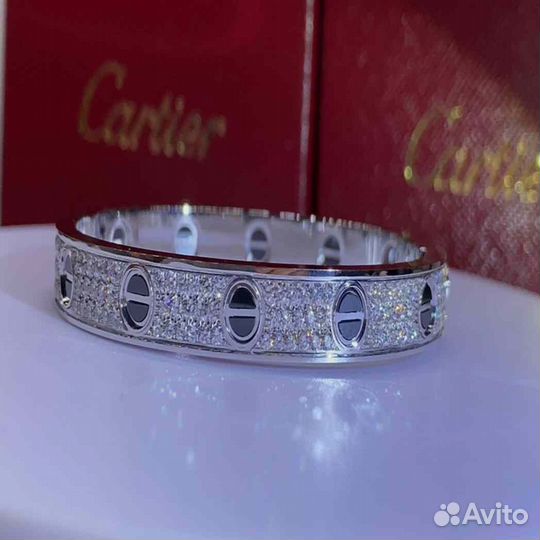 Браслет Cartier love из белого золота 2,08ct