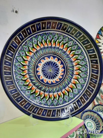 Тарелка ляган керамическая узбекская
