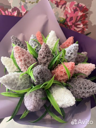 Букетик сирени из мыла