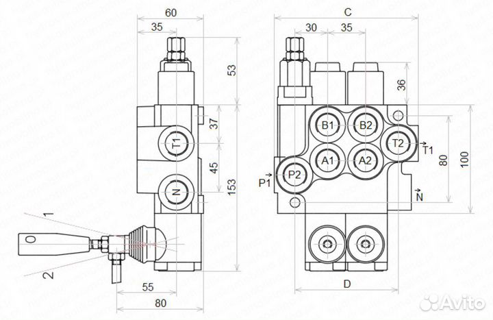 Односекционный гидрораспределитель 40л