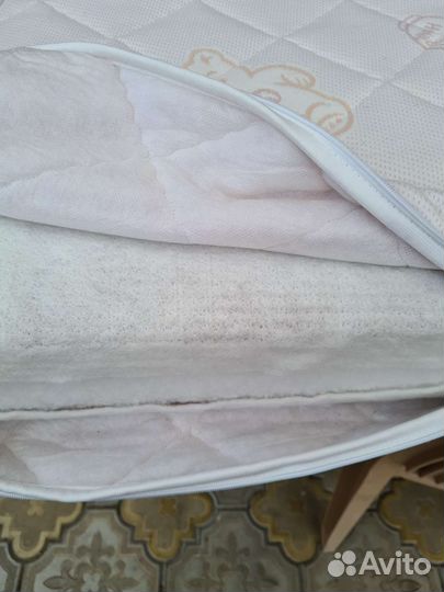 Детская кровать,бу,к ней новый матрас plitex