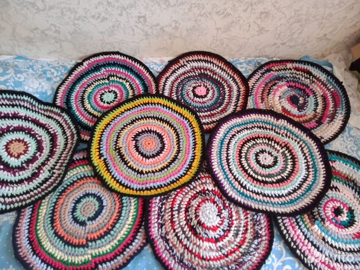 Коврики круглые вязанные