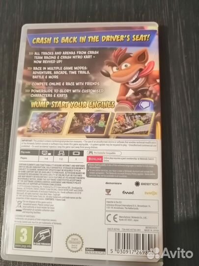 CTR Crash team Racing Nitro Fueled Nintendo Switch