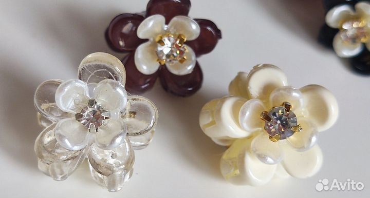 Мини крабик для волос цветок