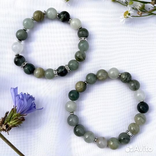 Браслеты из зеленого агата