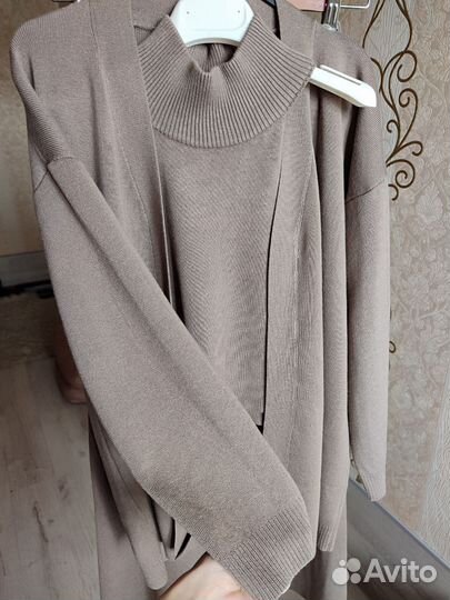 Трикотажный костюм женский брючный теплый