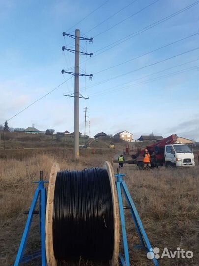 Установка опор (столбов) лэп, Эл. работы 0.4-10