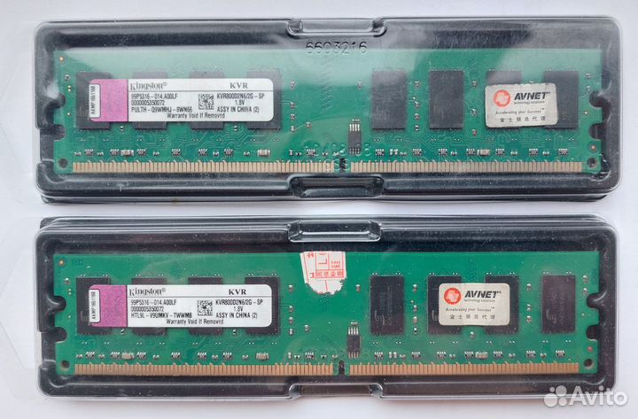 Оперативная память DDR2 4gb (2Gb*2) Kingston 800Mh