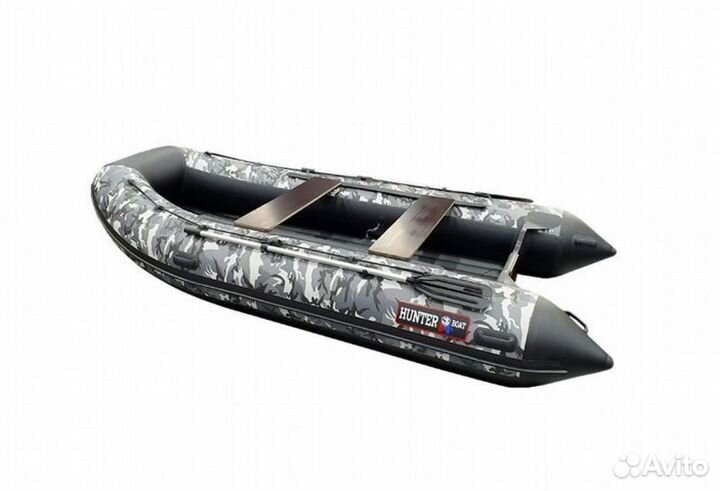 Лодка пвх Хантер 360 А Серый камуфляж