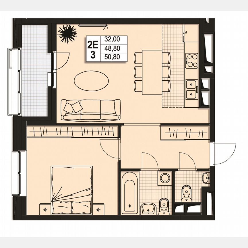 1-к. квартира, 48,8 м², 9/10 эт.