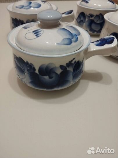 Горшочки для запекания СССР Гжель новые