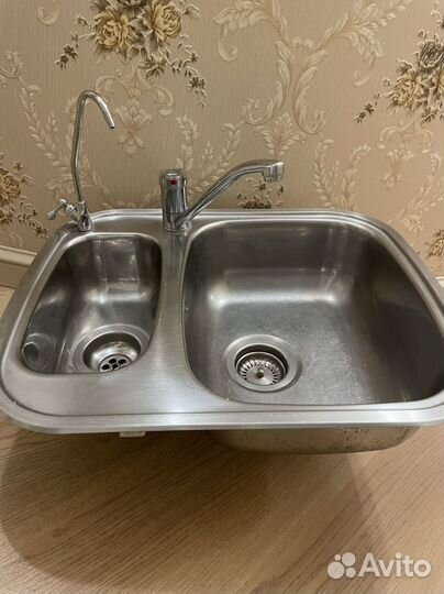 Двойная мойка из нержавейки б/у