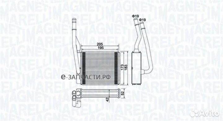 Magneti marelli 350218414000 Радиатор отопителя 207x196
