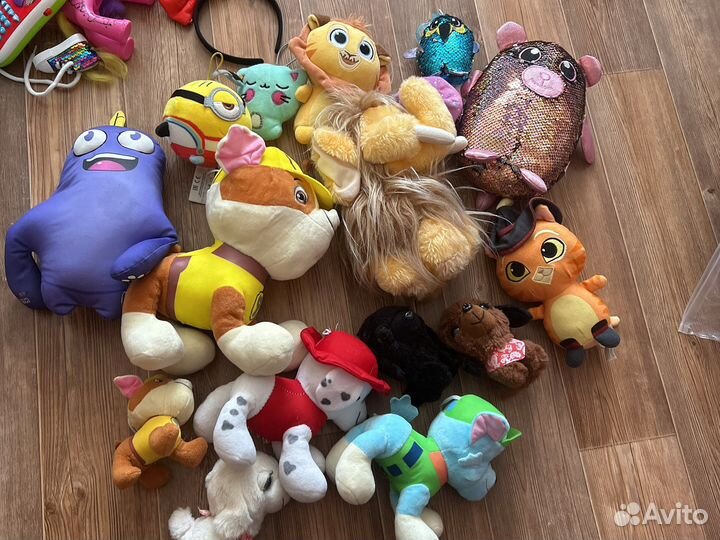 Мягкие игрушки пакетом много игрушек