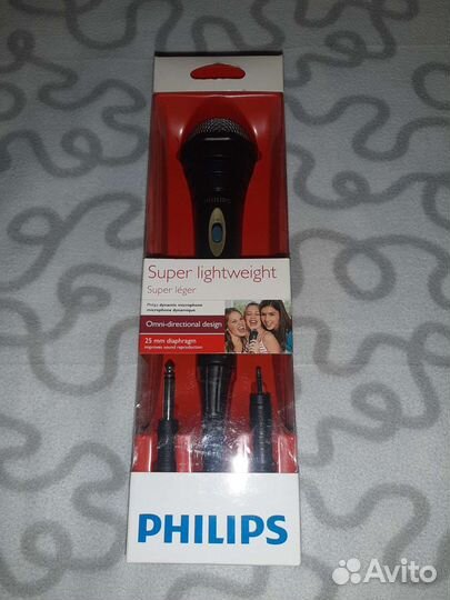 Philips, микрофон проводной, новый