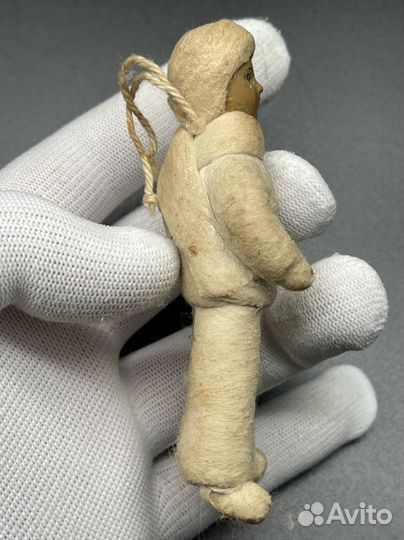 Елочная игрушка вата папье-маше довоенная. Мальчик