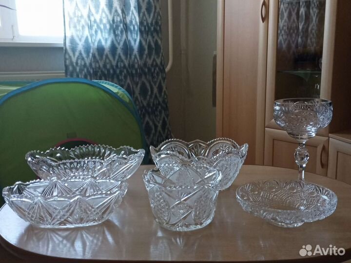 Хрустальная салатница и конфетницы СССР