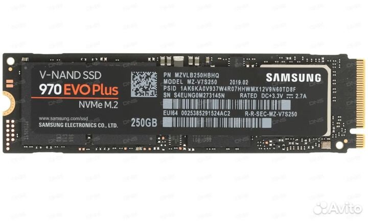 Samsung 970 EVO Plus 250 гб SSD M.2