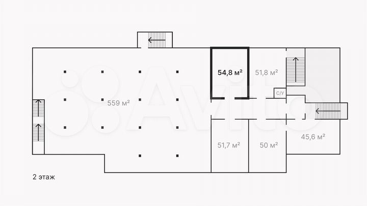 Свободного назначения, 54.8 м²