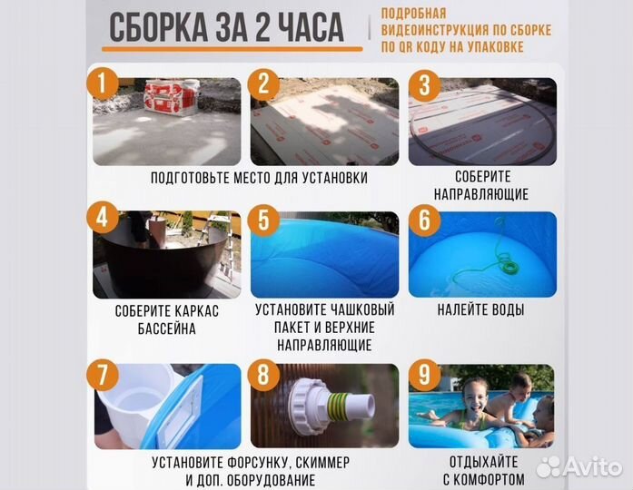 Каркасный бассейн морозоустойчивый 8600л