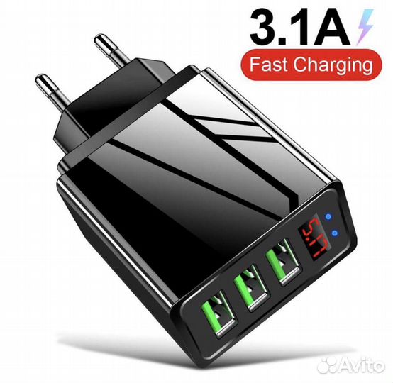 Зарядное устройство на 3USB с индикатором