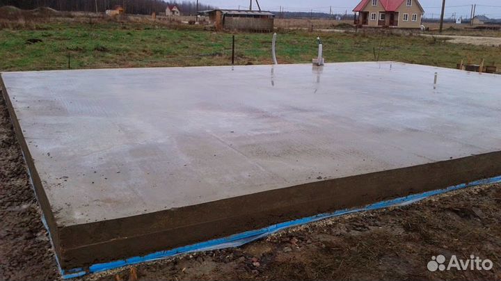 Бетонные работы отмостка фундамент площадка забор
