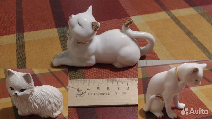 Статуэтки кошечка слоненок фарфор