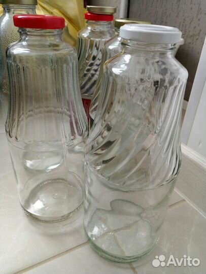 Банки стеклянные 0.5л узкое горлышко, 3л б/у