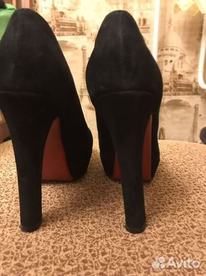 Туфли черные замшевые