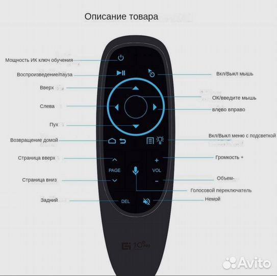 Пульт ду-аэромышь G10s Pro