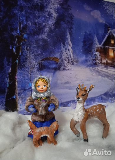 Елочные ватные игрушки 