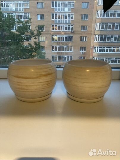 Горшок керамический новый 3 шт