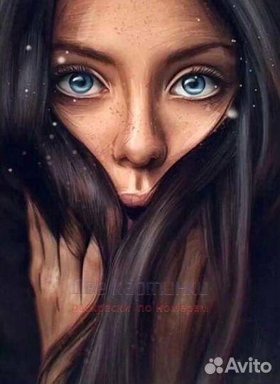 Картина по номерам 40x50 Длинноволосая брюнетка