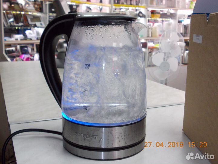 Чайник со стекляннй колбой, гарантия 6 месяцев